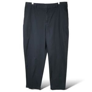 GAP Cotton Black Straight Up Khaki Trousers Side & Back Pockets US Sz 16 Tall